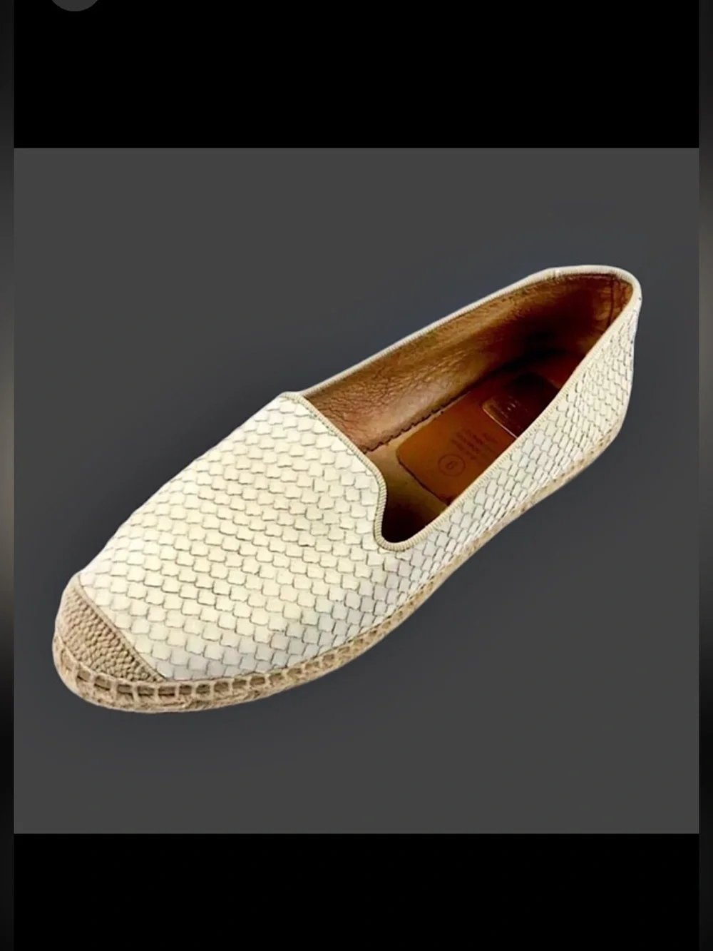 Kanna Dora Leather Snake Embossed Espadrilles Sz 6